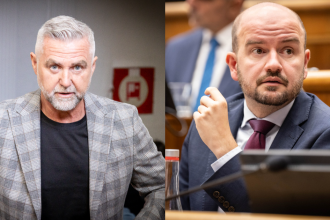 Ostra debata medzi Smerom a Progresivnym Slovenskom Tibor Gaspar a Martin Dubeci si na seba vylievali kubly spiny