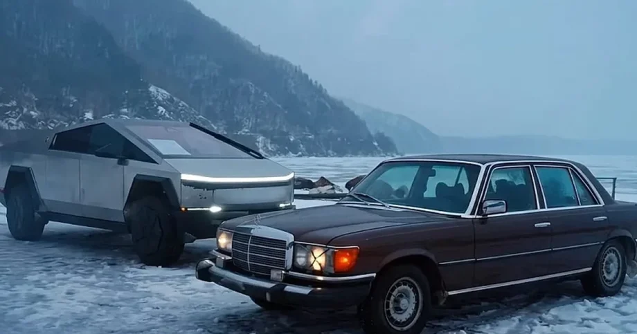 Drsný test: Starý Mercedes porazil moderný Cybertruck od Tesly